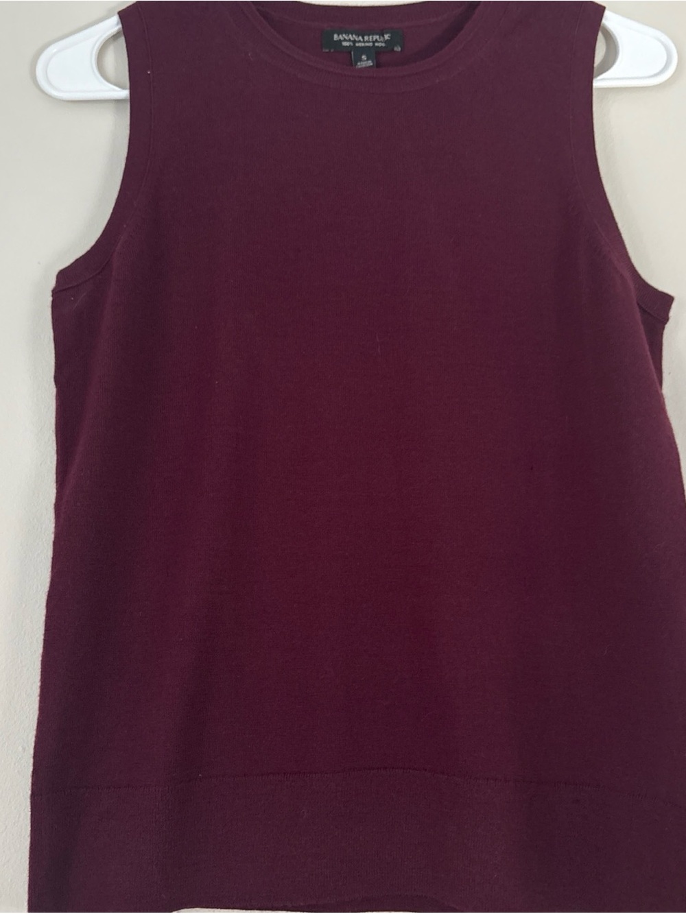 Banana Republic Sleeveless Knit Tank Top - Deep Burgundy